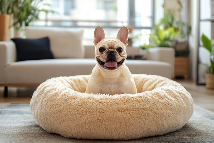 Orthopedic donut bed for large dogs