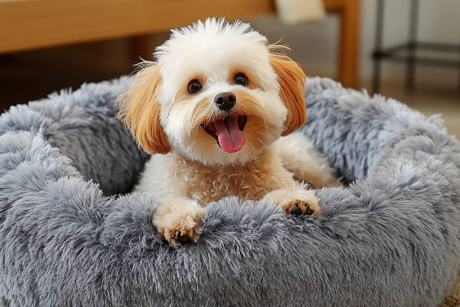 Memory foam donut pet bed