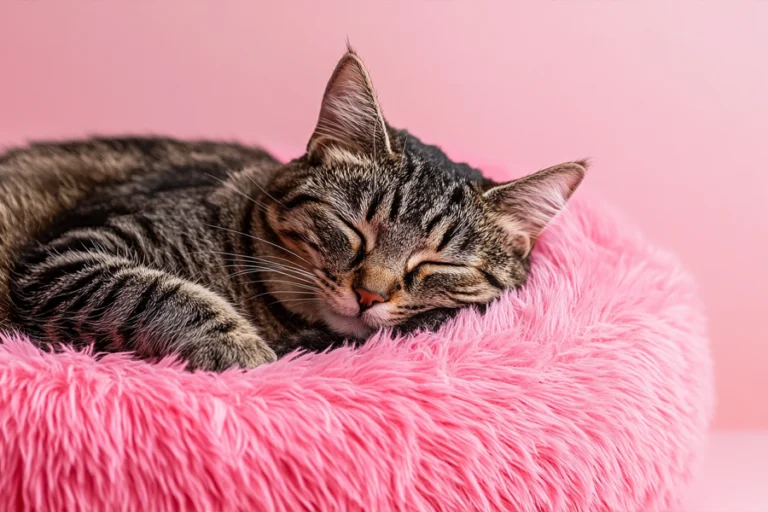 Comfortable donut bed for cats